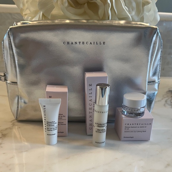 Chantecaille Skincare Trio with Silver Cosmetic Bag🩶 - Picture 1 of 3